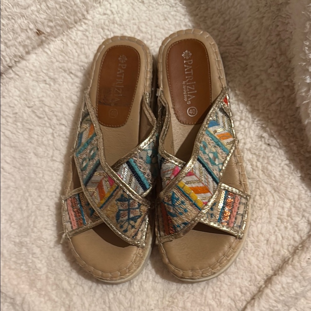 Patrizia Luca Bohemian Sandals with Crisscross Straps